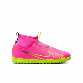 Budget Soccer Cleats Nike Junior Zoom Superfly 9 Academy Turf Cleats - Pink Blast/ Volt Gridiron