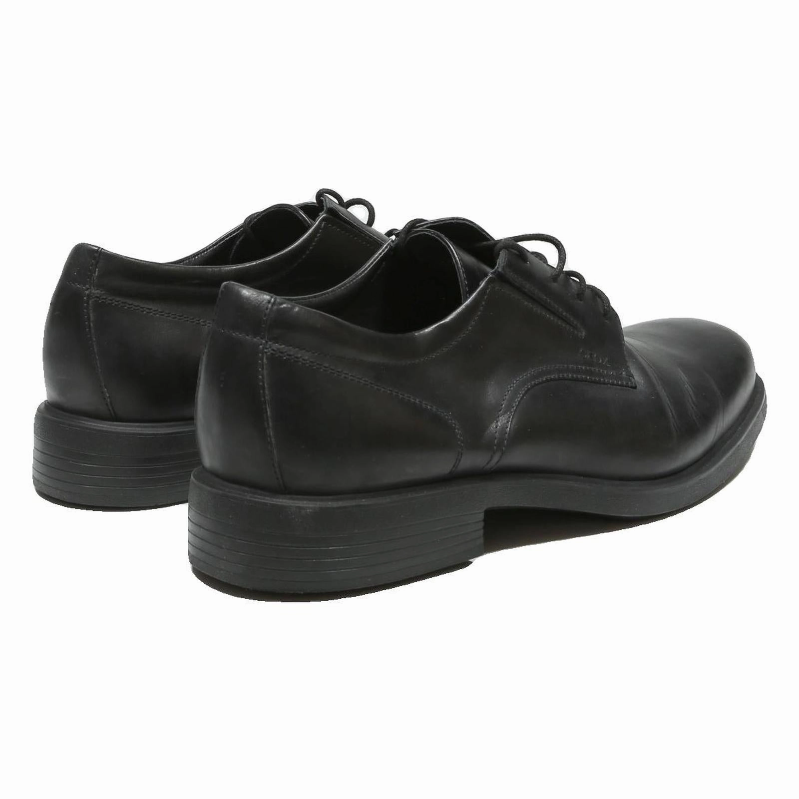 GEOX Mens Leather Lace-Up Black Derby Shoes UK 11 Smart Comfortable Formal Formal Lace Up Shoes