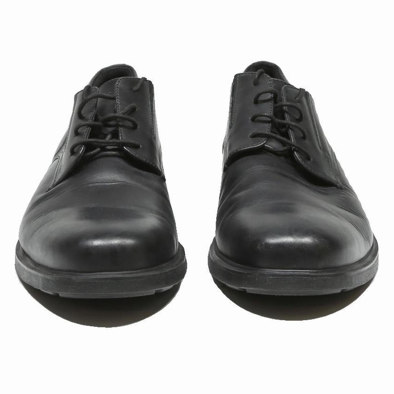 GEOX Mens Leather Lace-Up Black Derby Shoes UK 11 Smart Comfortable Formal Tie Up Shoe Laces