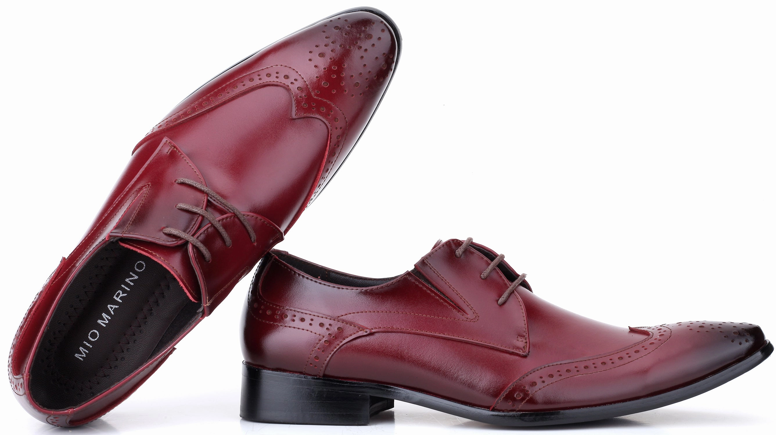 Longwing Brogue Oxford Shoes Findlay Dress Lace-up Almond Toe Oxfords