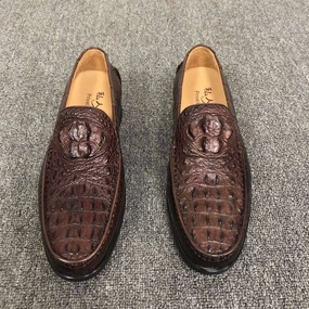 Perrine Loafers Crocodile Shoes Mens Crocodile Leather Penny Slip-On Driving Loafer Shoes