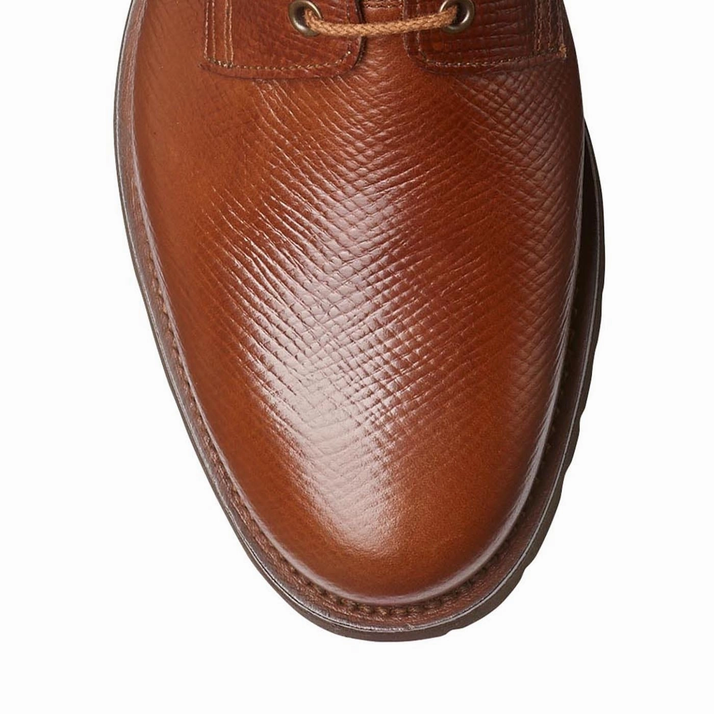 Lace Up Court Shoes Lorna Walnut Hatch Grain