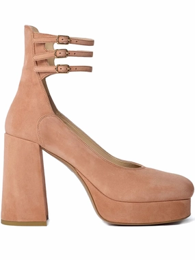 Loti Platform Pump in Peachy Pink Woven Mary Janes Shoes