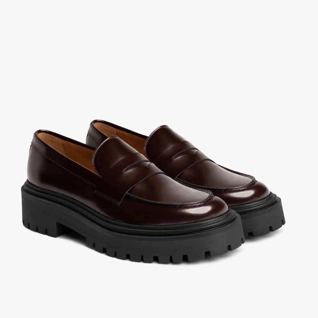 Penny Platform | Burgundy Cos Chunky Mary Jane Shoes
