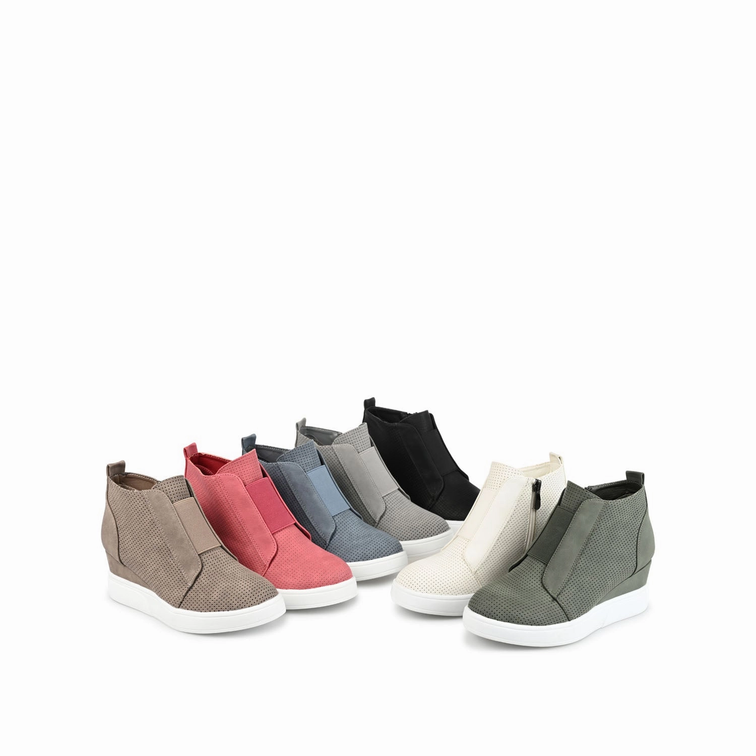 Yellow Slip Ons CLARA WEDGE SNEAKERS IN VEGAN LEATHER