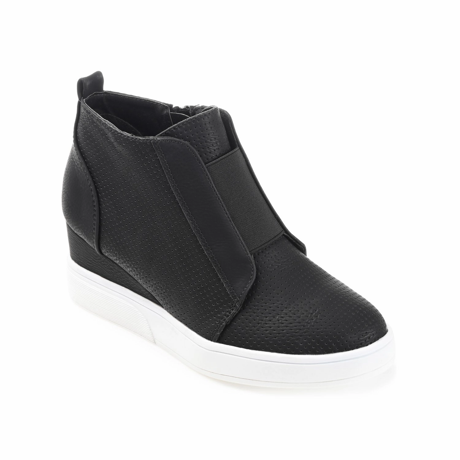 CLARA WEDGE SNEAKERS IN VEGAN LEATHER Slip On Tuxedo Shoes