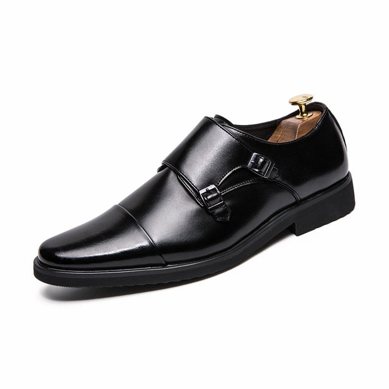 West Louis Double Monk Strap Oxford Leather Dress Shoes Doc Martens Brogue Boots