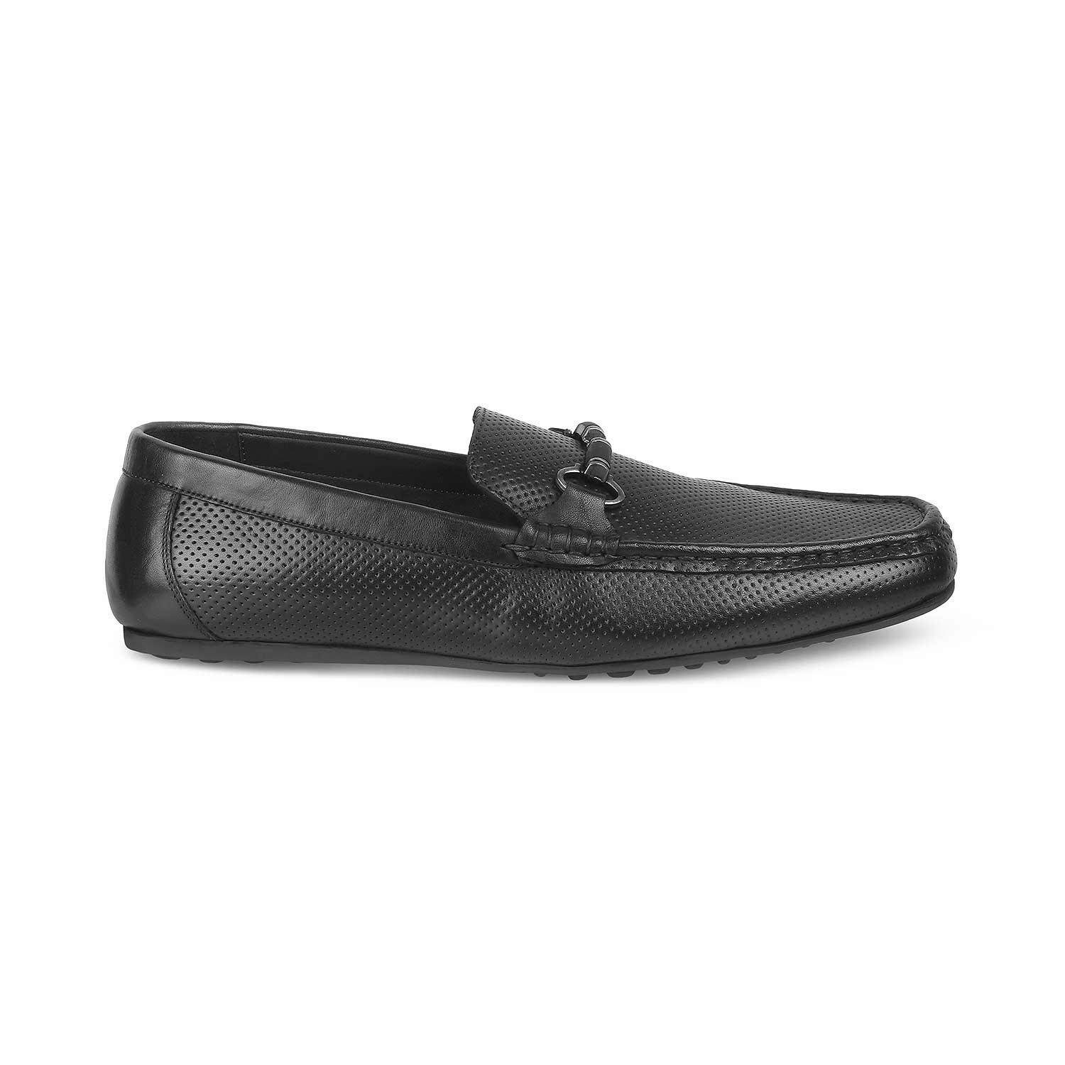 The Cenew Black Men's Leather Loafers Tresmode Light In His Loafers