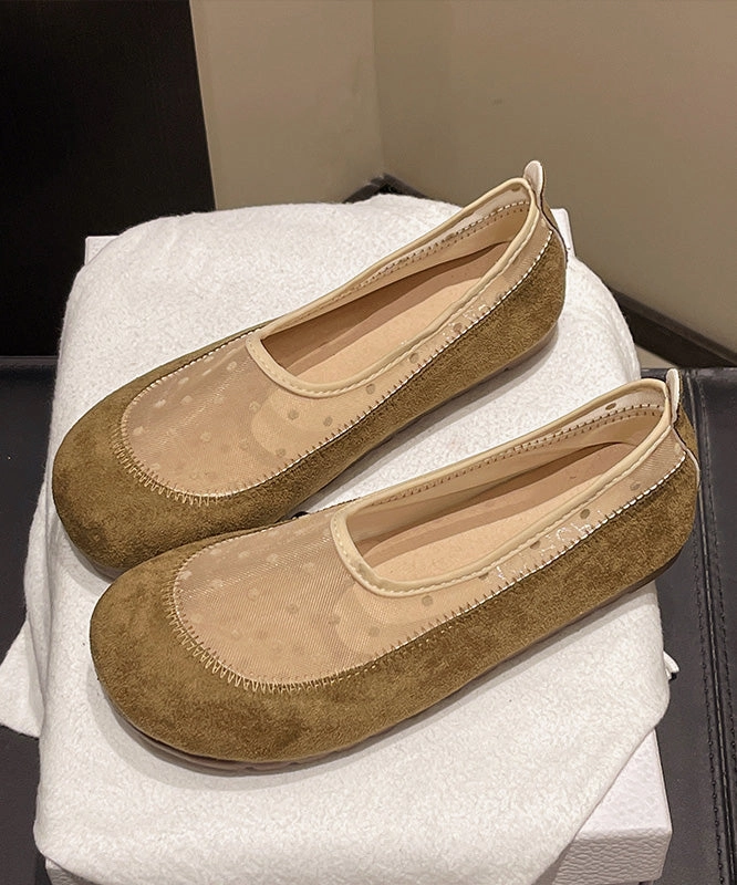 Mary Jane Shoes Uk Size 9 Splicing Breathable Mesh Yellow Boutique Platform Shoes Flat