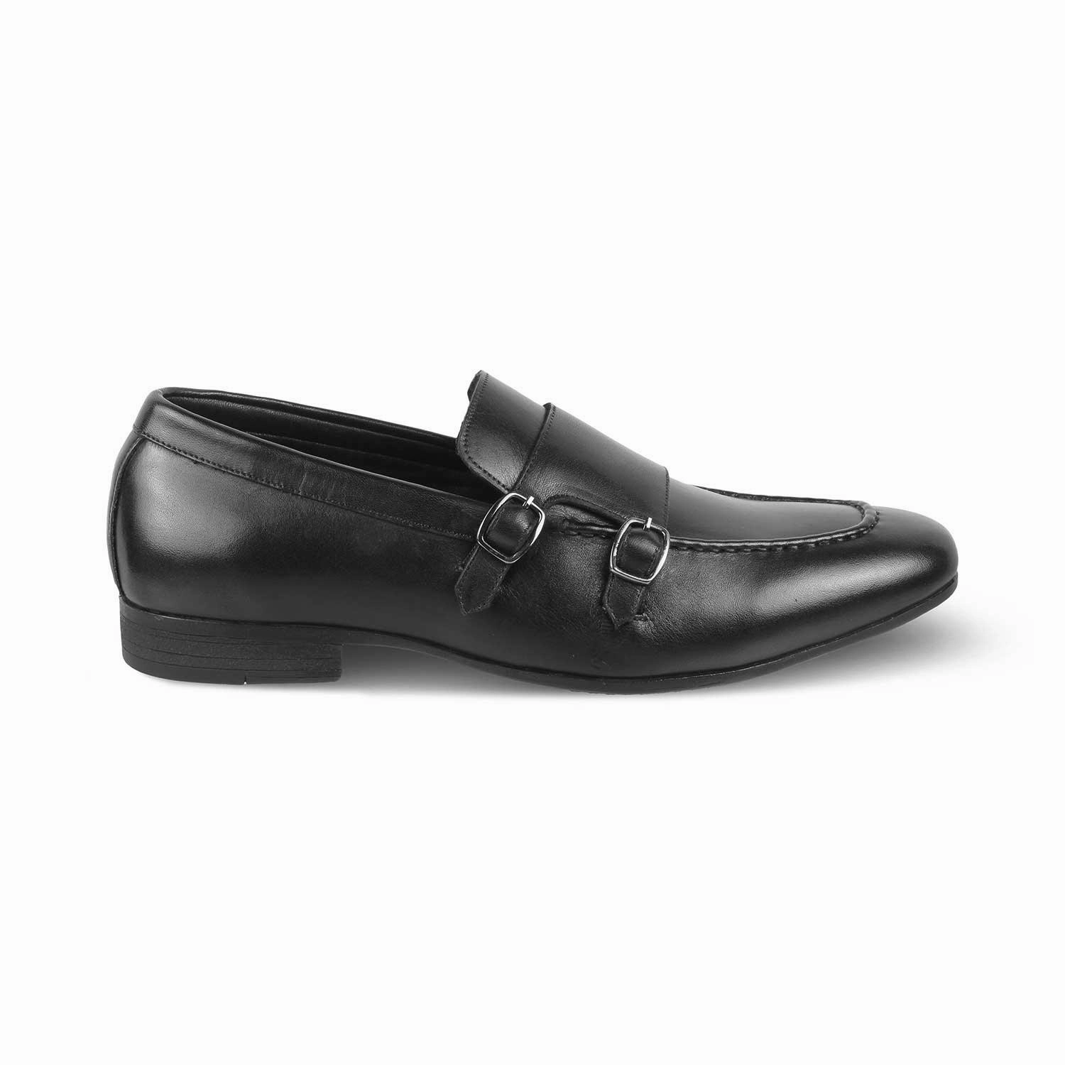The Bern Black Men's Double Monk Shoes Tresmode Laoks Brogues Oxford Wingtip