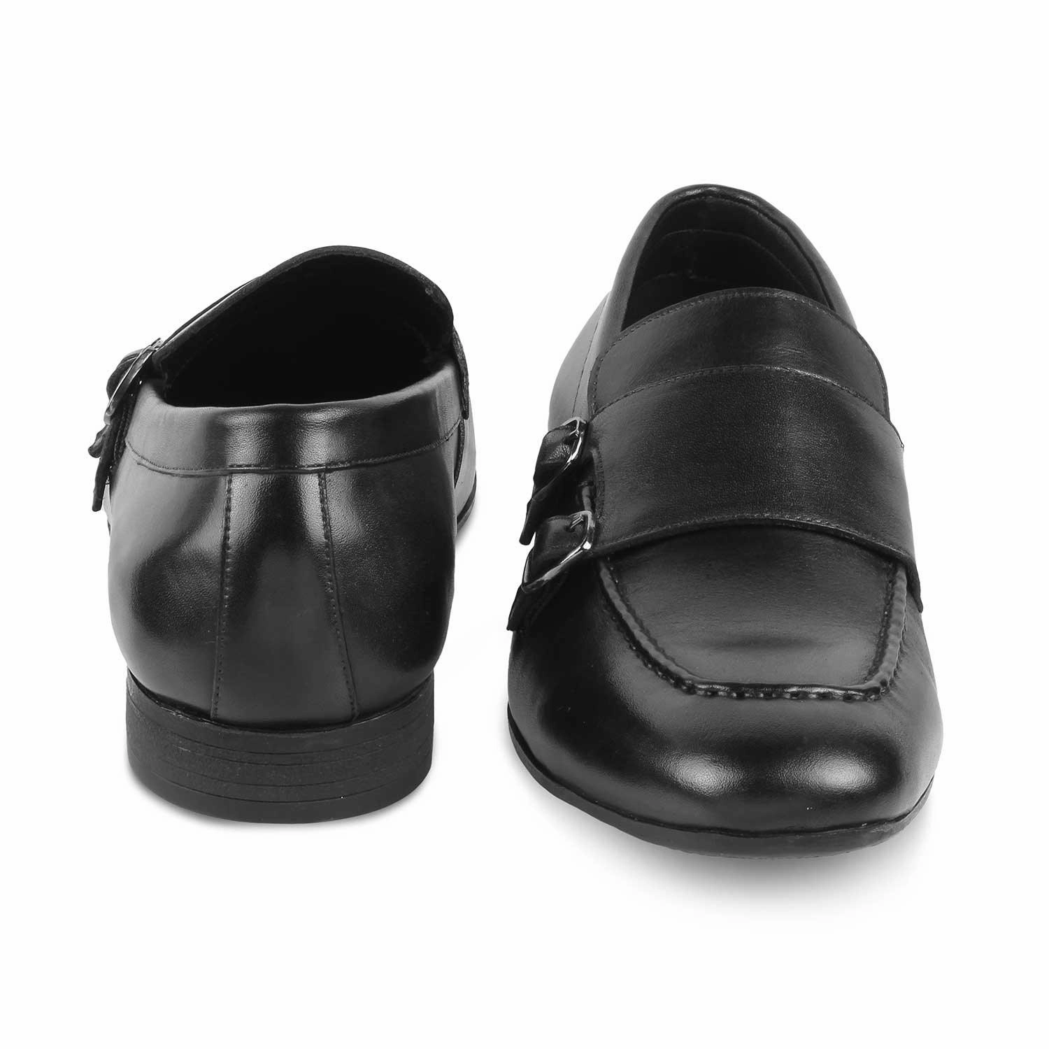 The Bern Black Men's Double Monk Shoes Tresmode Brogues Shoes Uk