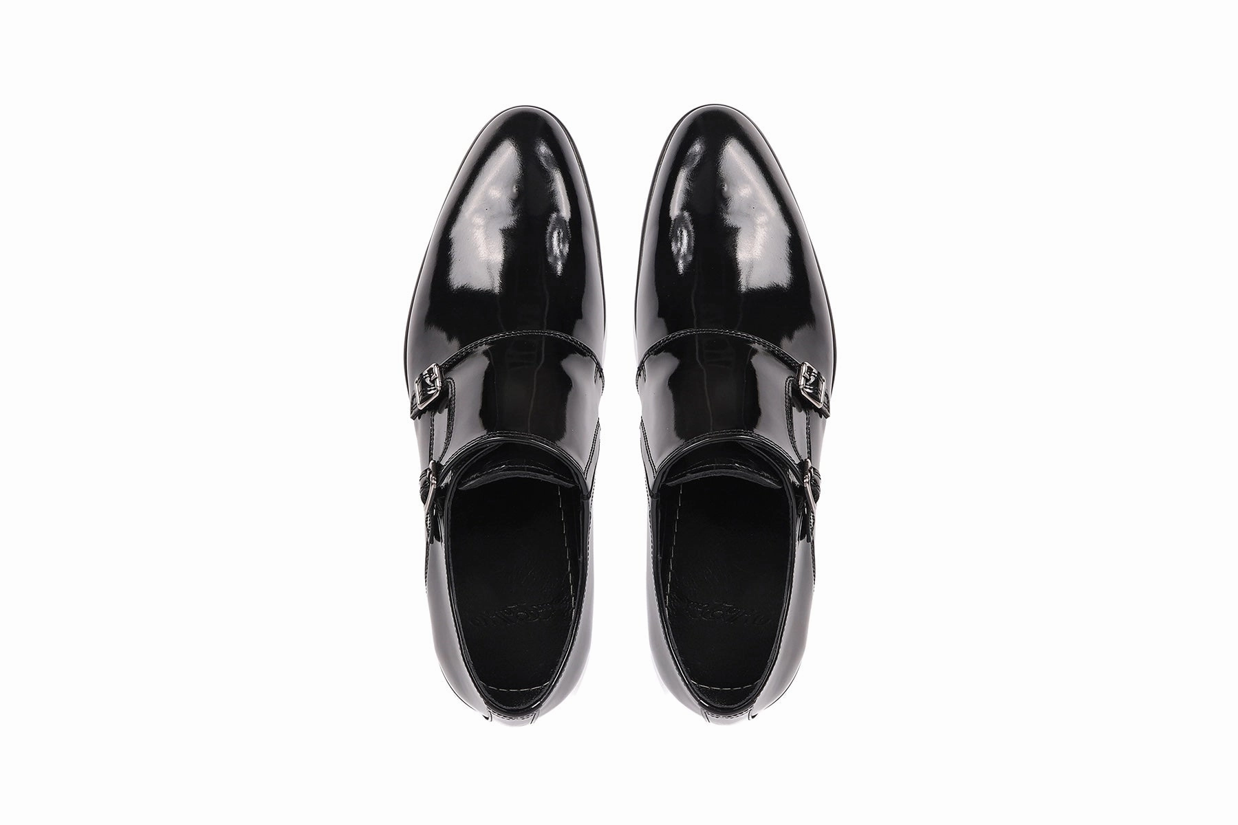 Macdona Patent Leather Double Monk Shoes Lace Up Brogue Shoes