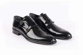 Macdona Patent Leather Double Monk Shoes Brogue Shoes Oxford