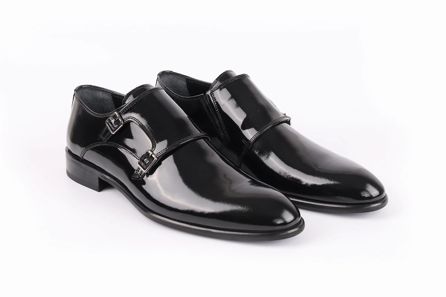 Sherbrooke Brogue Oxford Macdona Patent Leather Double Monk Shoes