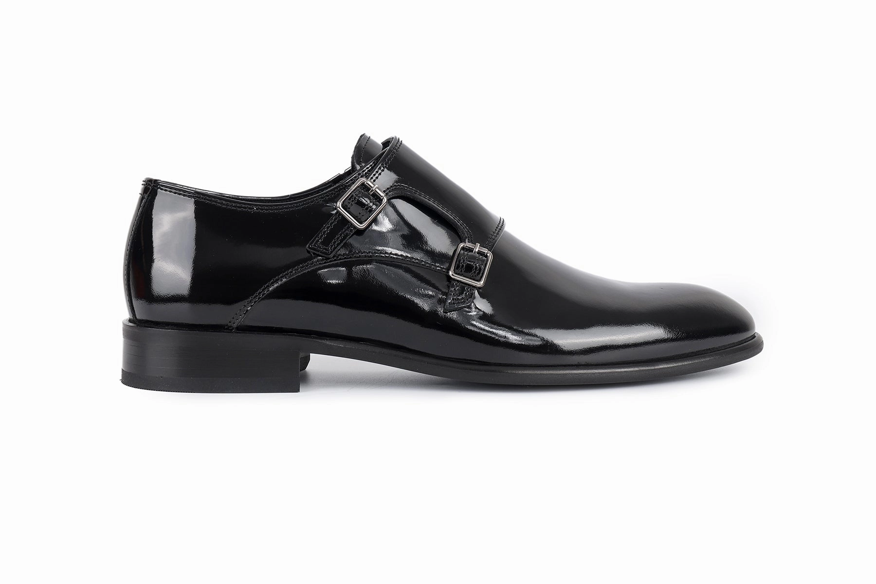Macdona Patent Leather Double Monk Shoes Brogue Shoe Store
