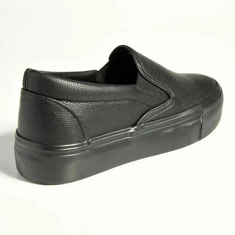 Madison Ladies Platform Slip On Sneaker - Black Mono