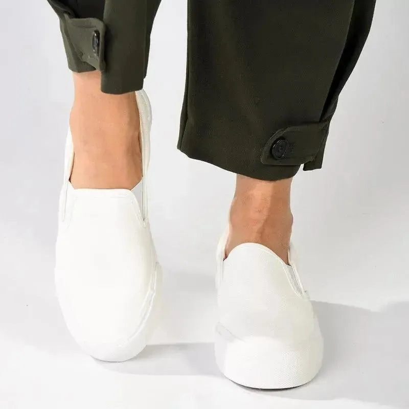 Minimalist Slip On Shoes Madison Ladies Platform Slip On Sneaker - White Mono