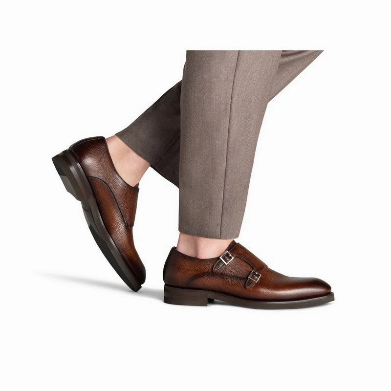 Vintage 3989 Brogue Shoes Magnanni | Omnia Double Monk Strap