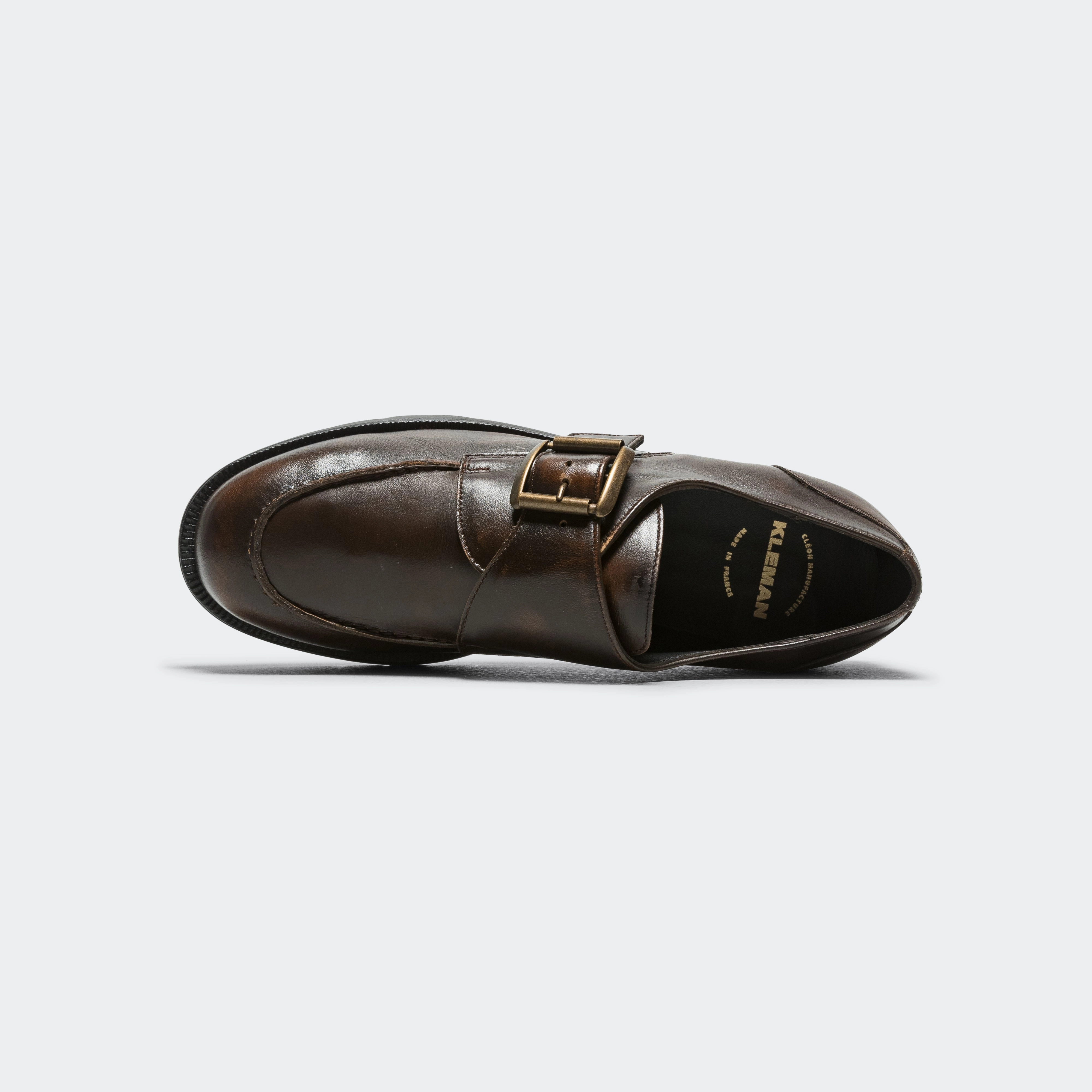 Leather Derby Shoes With Chunky Rubber Outsole Marechal MD - Cognac