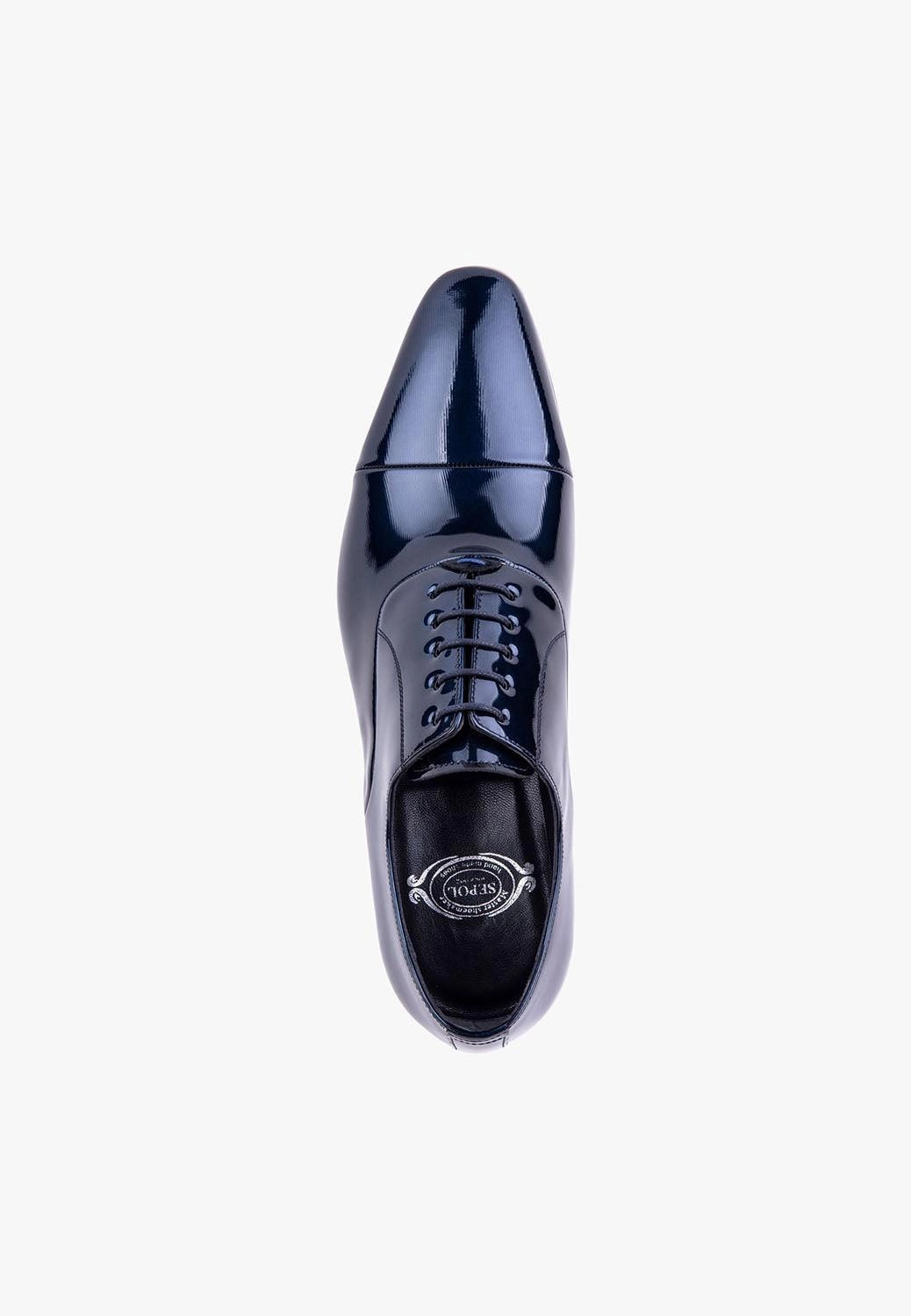 Orthofeet Oxfords Matrimonial Patent Leather Navy Oxford Lace Up Shoes