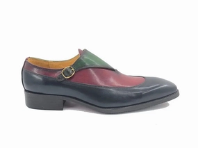 Oxford Or Brogue Tri-Tone Single Monk Strap Slip-on