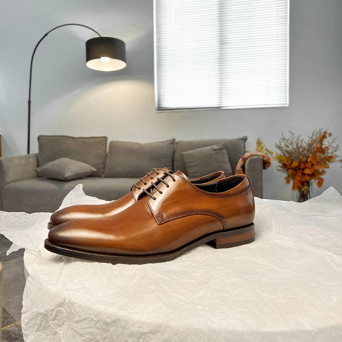 Loafers Or Oxfords With Suit Men Classic Solid Cowhide Handmade Oxford Shoes