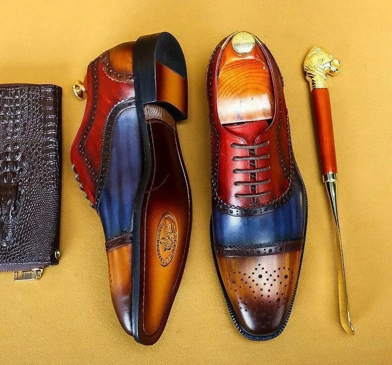 Men  Dress Shoes -  Timotio Leather Oxford Shoes High Oxfords