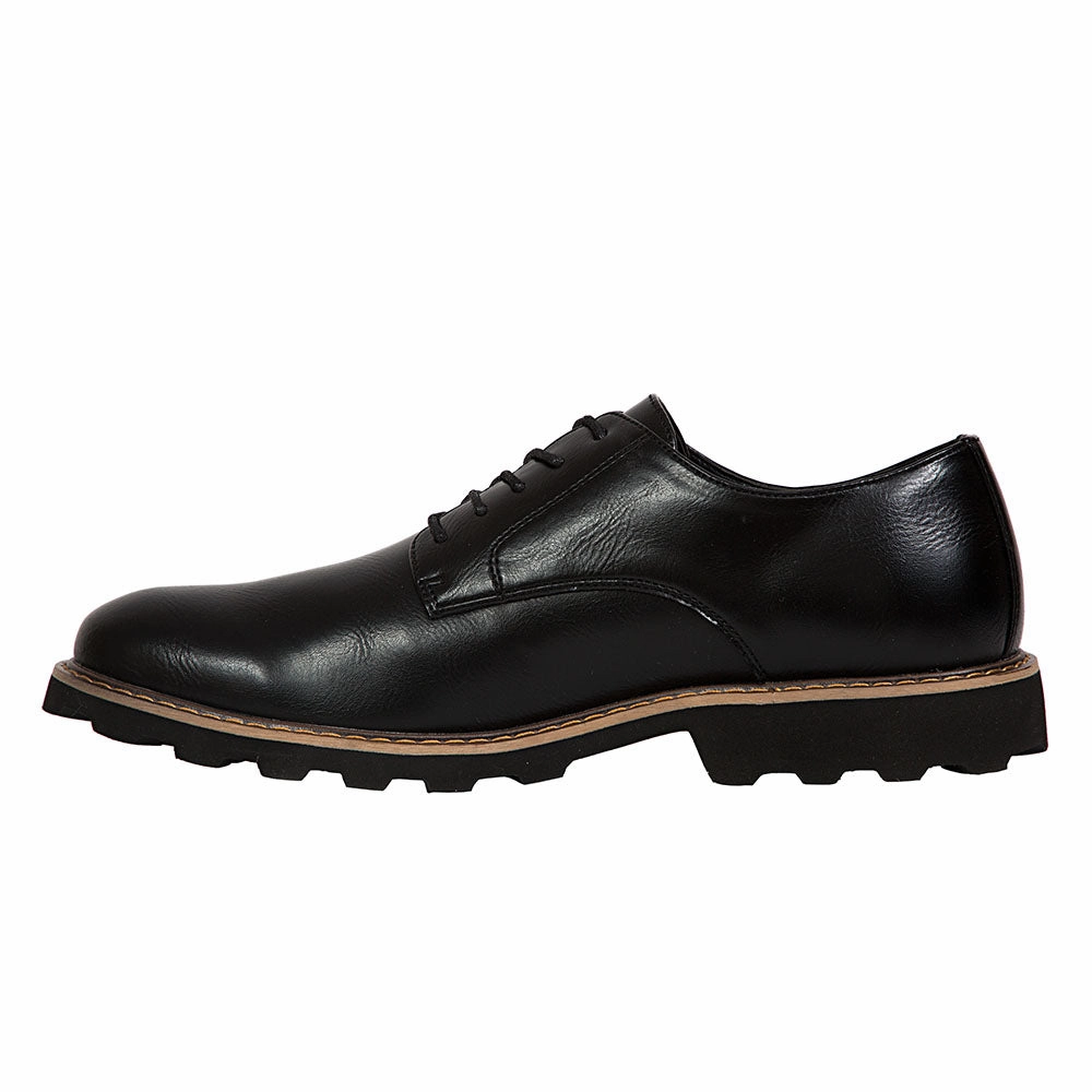 Men's Benjamin in Black Faux Leather Platform Oxfords