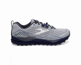 Men's Brooks Cascadia 15, Ebony/Silver/Deep Cobalt, 9.5 D Medium Light Weight Trail Shoes