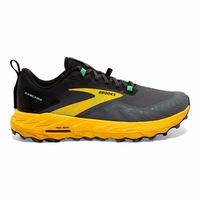 Men's Brooks Cascadia 17, Lemon Chrome/Sedona Sage, 8 D Medium Trail Running Shoes With Best Cushioning