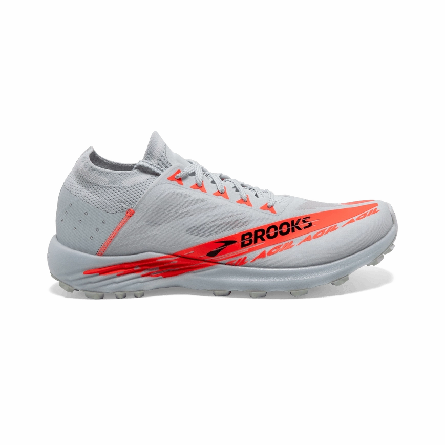 Trail Shoes Rock Plate Men's Brooks Catamount Agil, Illusion Blue/Coral/Orange, 10 D Medium