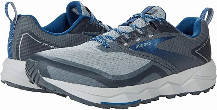 Men's Brooks Divide 2, Quarry/Grey/Dark Blue, 12.5 D Medium Jackal Trail Running Shoes