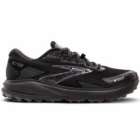 Softball Trail Shoes Men's Brooks Divide 5 GTX, Black/Alloy/Primer Grey, 12.5 D Medium
