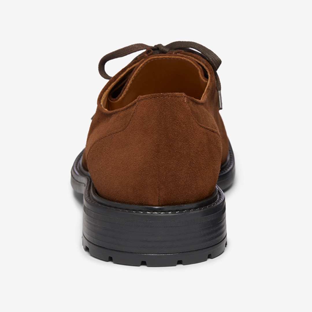 Men's Chestnut Suede Tuscan Moc Boot Vegan Derby Shoes