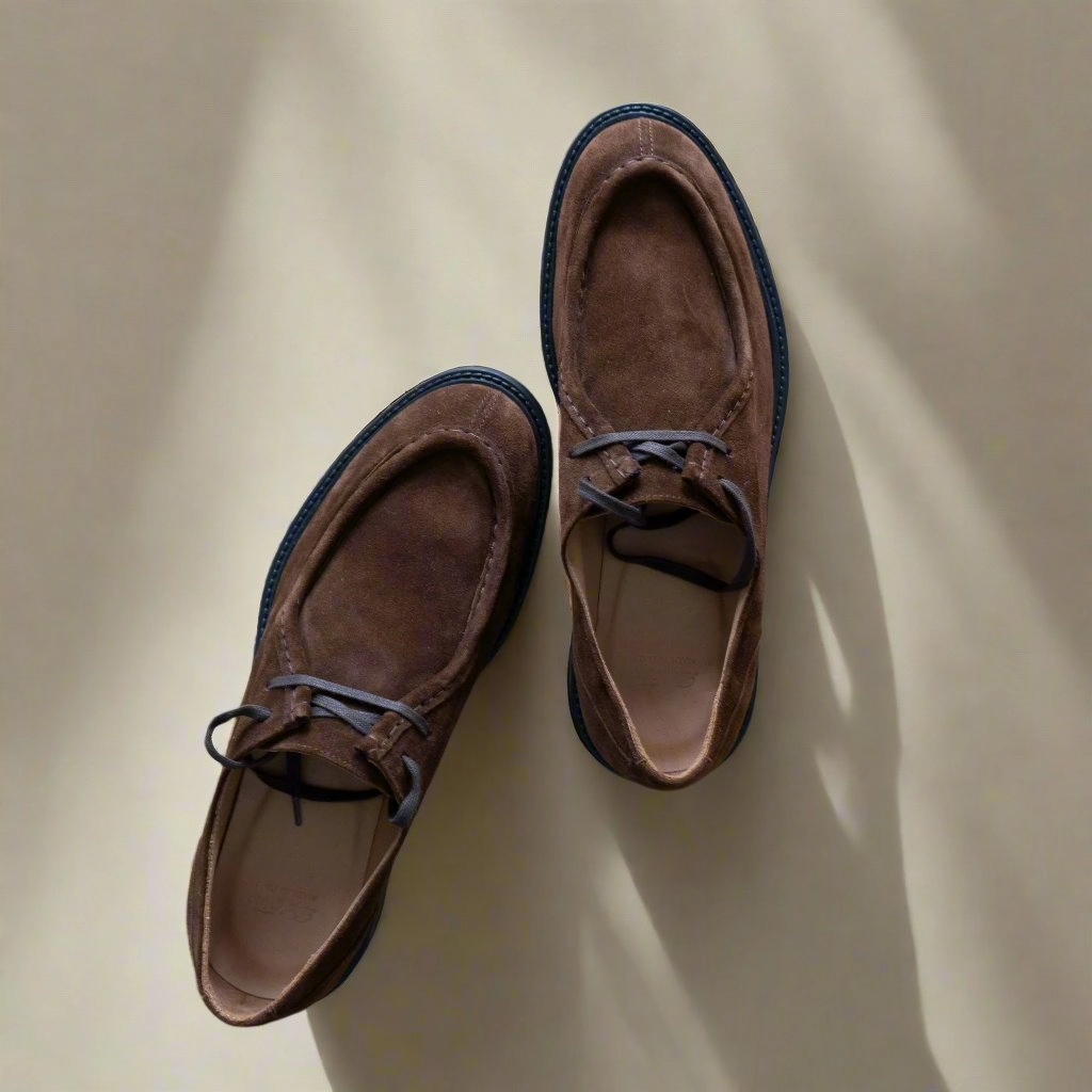 Small Heel Shoes Men's Chestnut Suede Tuscan Moc Boot