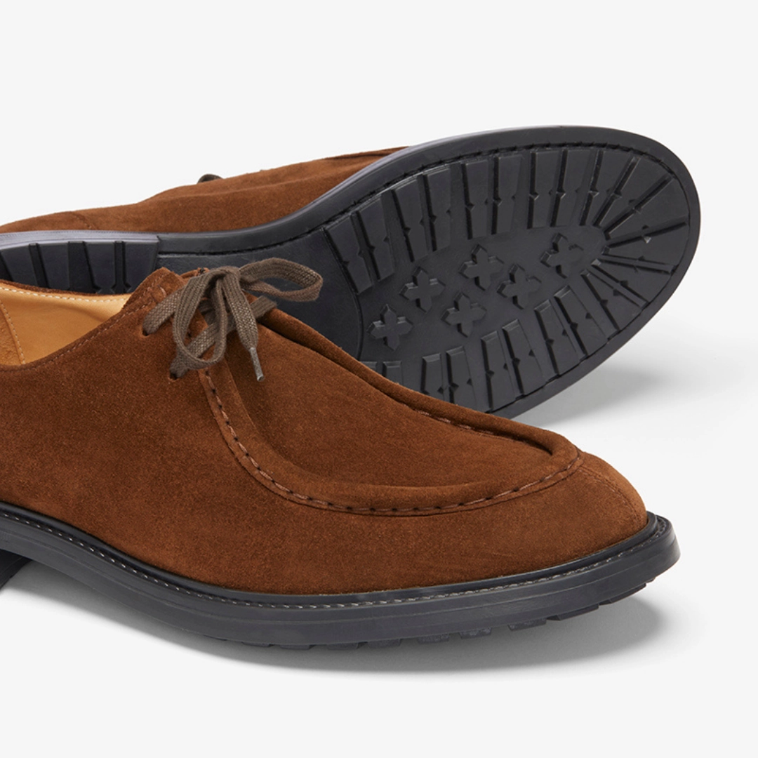 Men's Chestnut Suede Tuscan Moc Boot Lace Up Tap Shoes