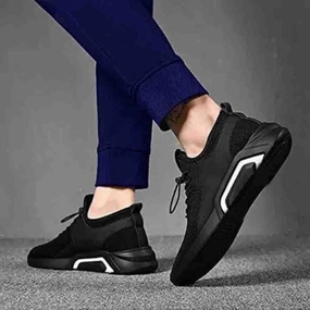 Men's Running Shoes (Black) Casual Shoes To Wear With Wide Leg Jeans