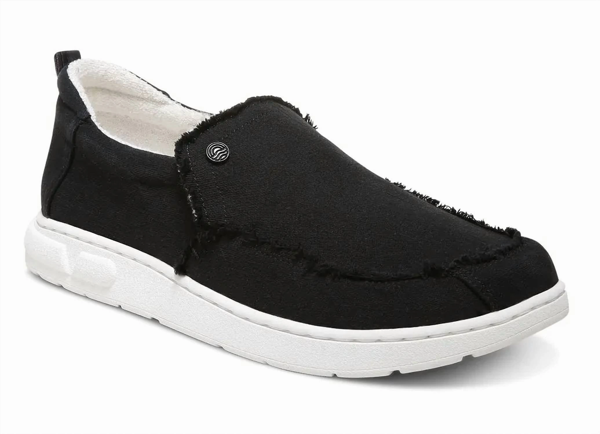 Men's Seaview Canvas Slip-On Shoes In Black Hiking Casual Shoes