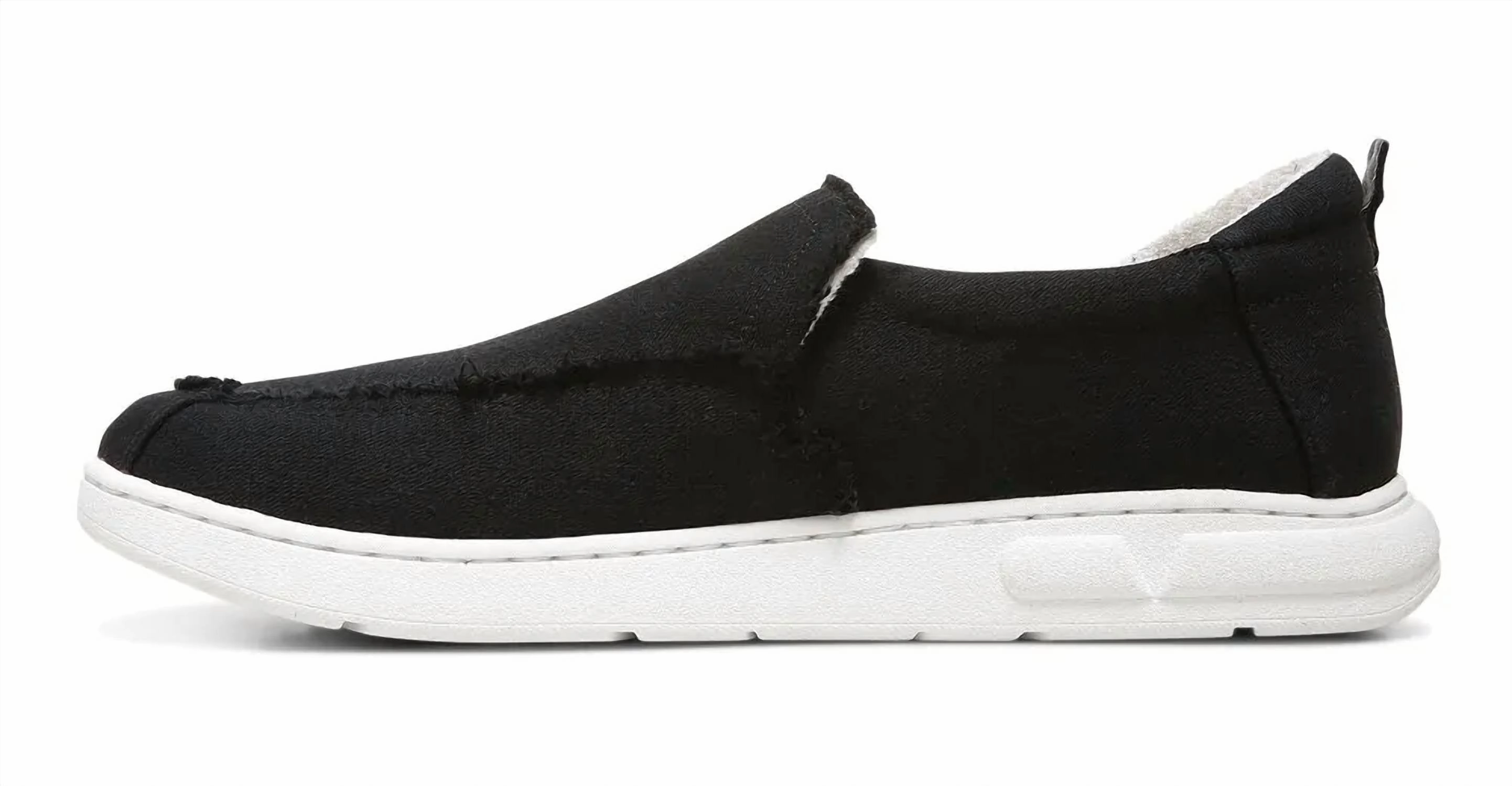 Men's Seaview Canvas Slip-On Shoes In Black Wally Slip Warmth Casual Shoes
