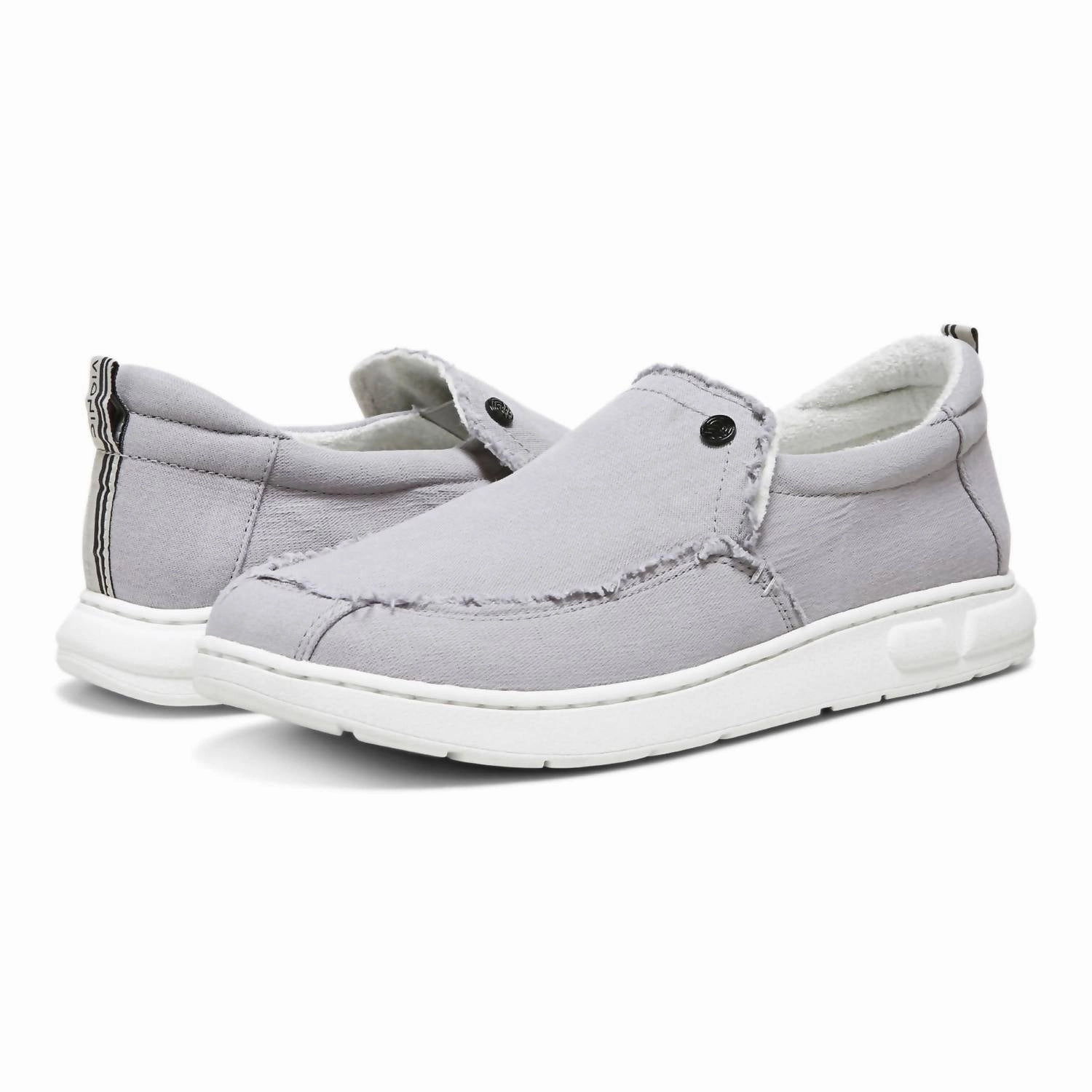 Business Casual Dress Shoe Men's Seaview Canvas Slip-On Shoes In Gray