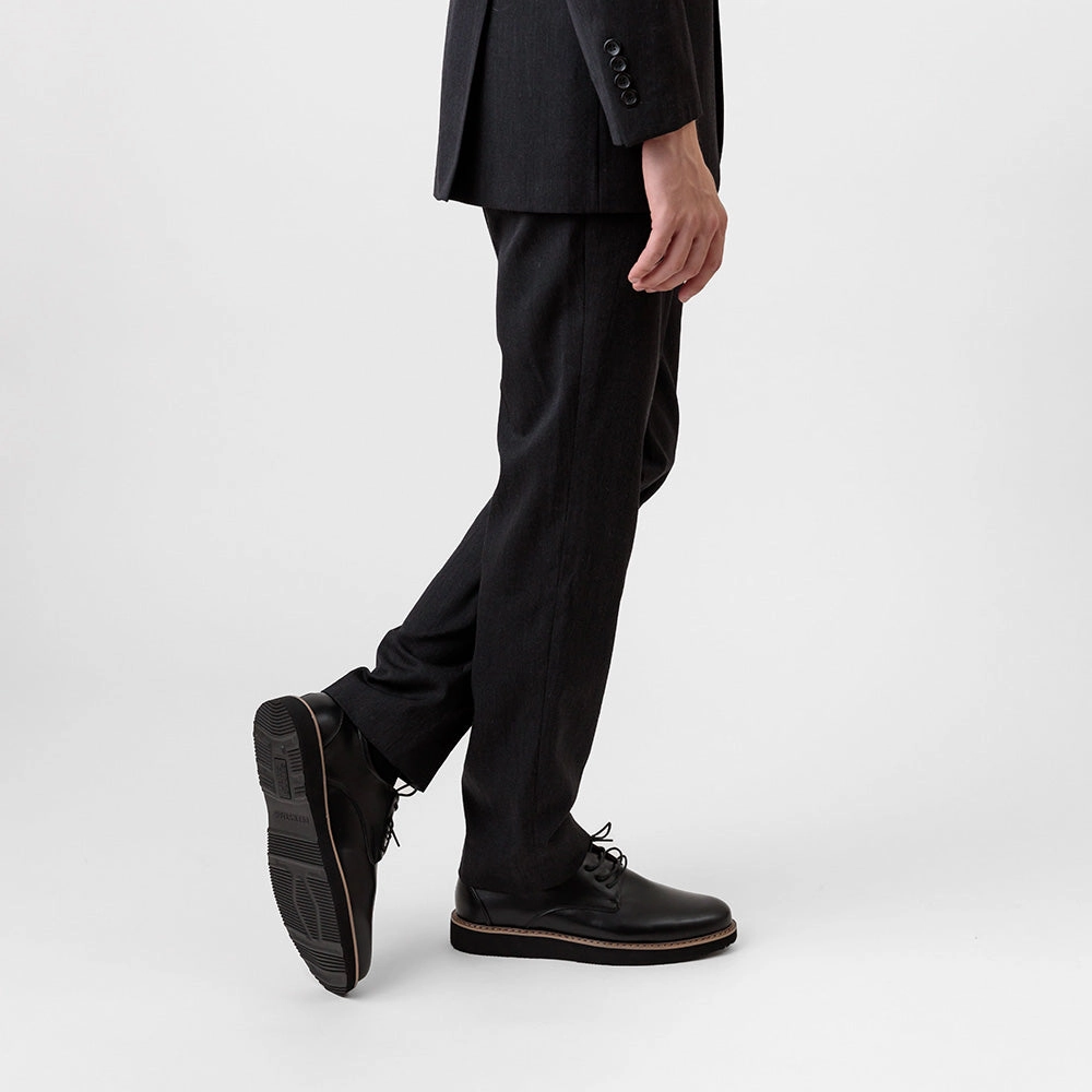 Oxford Blue High Shine Men's Walkmaster Plain Toe Oxford in Black - Classic SUPRO