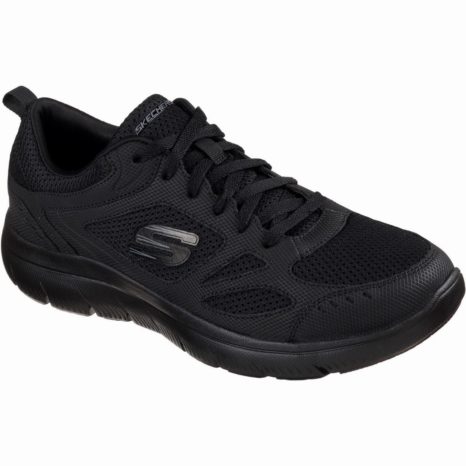 Training Shoes Gym Men's Wide Fit Skechers 52812 Summits South Rim Sports Sneakers - Black