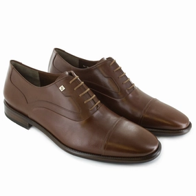 Mens classic brown leather oxford shoes Wing Oxfords