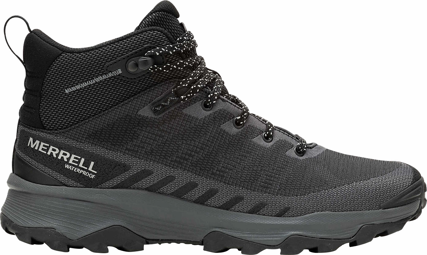 Hiking Shoes Lightweight Waterproof Merrell Speed Eco Mid Waterproof Mens Walking Boots - Black