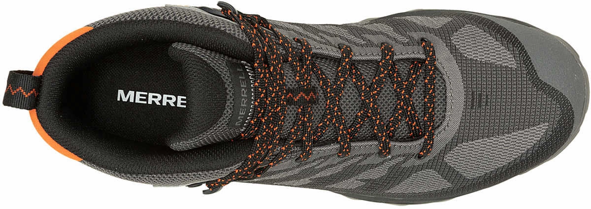 French Hiking Shoes Merrell Speed Eco Mid Waterproof Mens Walking Boots - Grey