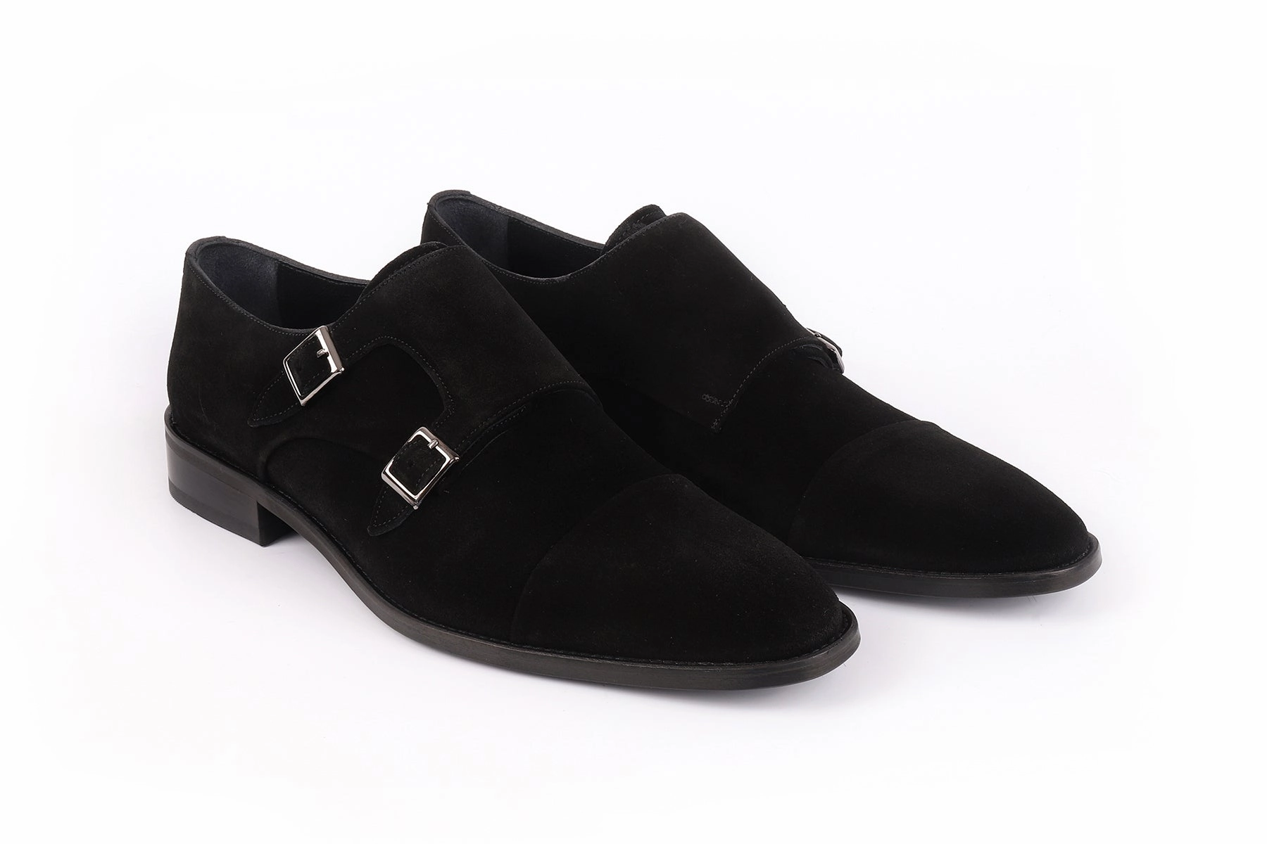 Mico Cap Toe Suede Double Monk Brown Slip On Brogues