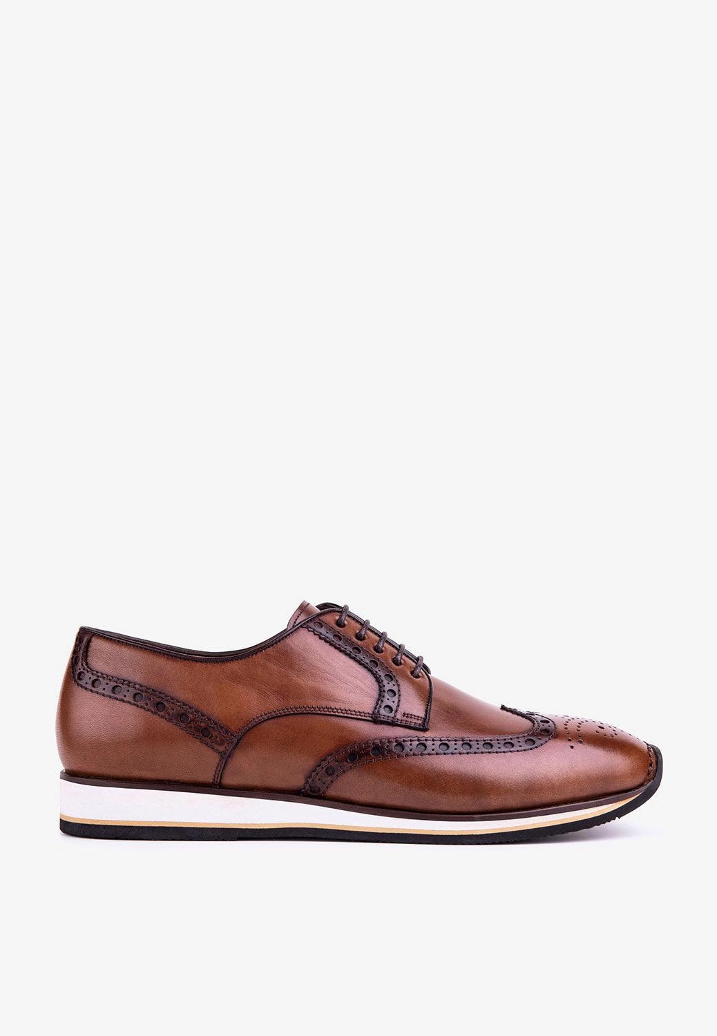 Tan Brown Derby Shoes Milan Derby Sneaker Leather Cognac Classic Dress Comfort