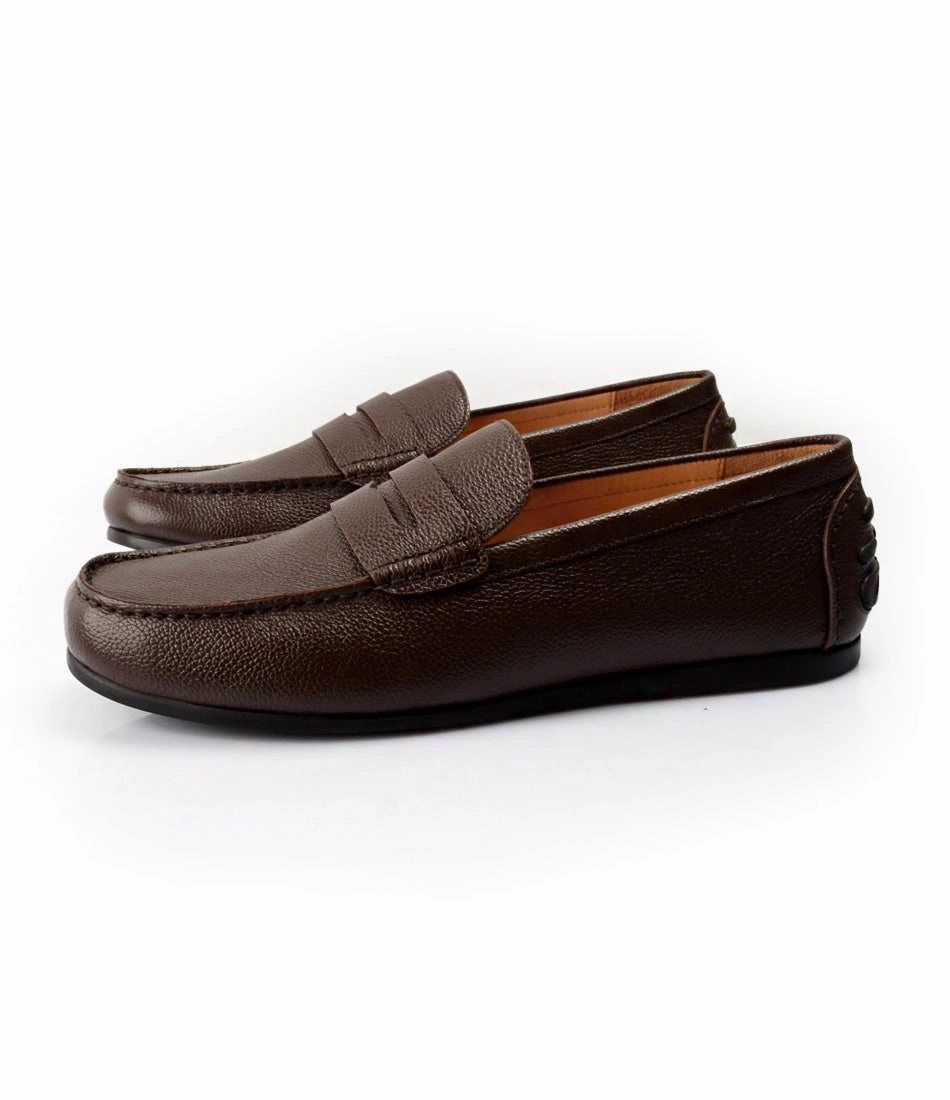 Milled Penny Driving Loafer - Brown The Irish Brogue