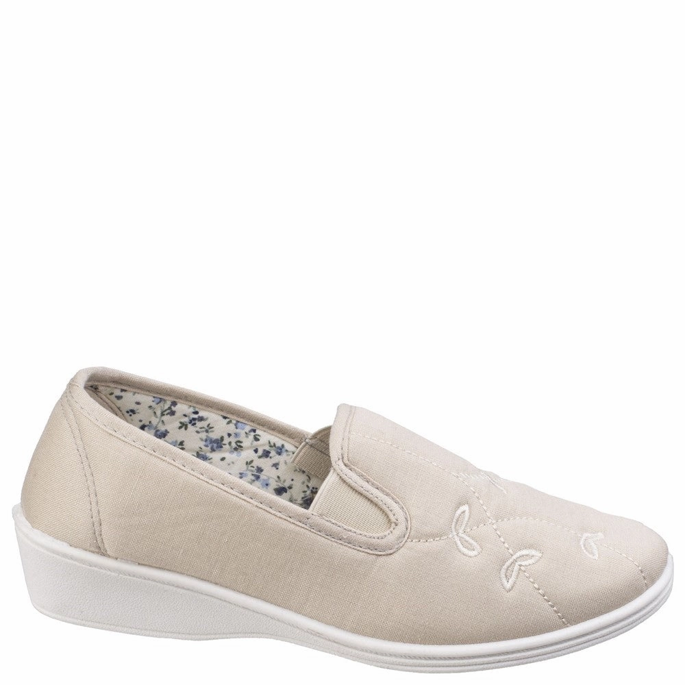 Mirak Bessie Twin Gusset Canvas Slip On Shoe Golf Shoes Casual