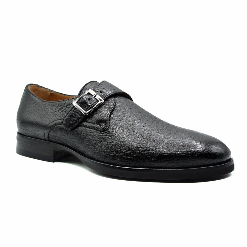59-503-BLK ROMAN Peccary Monk Strap, Black Alden Brogue Shoes